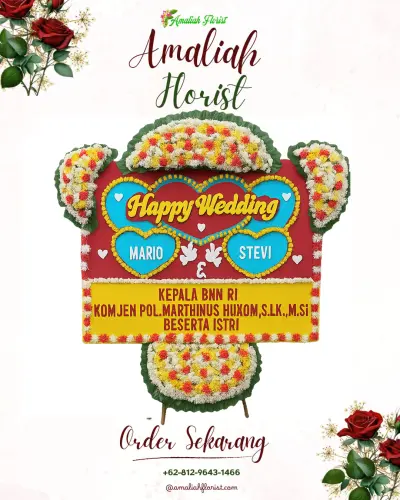 Karangan Papan Bunga Pernikahan di Rumah Duka Suka Dame